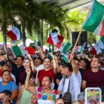 Tres mujeres, Claudia Sheinbaum, Mara Lezama y Estefanía Mercado, trabajando en equipo por México, Quintana Roo y Playa del Carmen